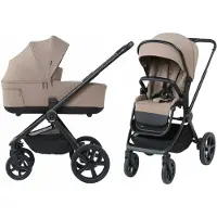 Titaniumbaby Kinderwagen SOLID Urban Taupe incl regenhoes en autostoeladapters - verstelbare duwstang - inklapbaar-reiswieg verstelbaar in 3 hoogtes -verstelbare rugleuning en voetsteun
