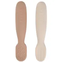 Beaba Oefenlepels Siliconen Clay/Praline 2st