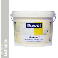 Ruwol Muurverf binnen en buiten Mat Lichtgrijs (RAL 7035) 5 liter