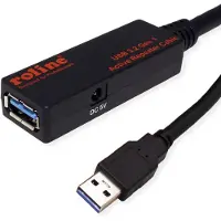 Roline USB 3.2 Gen 1 Actieve Repeater kabel, zwart, 15 m