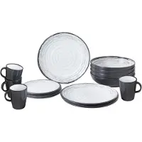 Brunner Camping Melamine Servies, campingbestek, Granada, 16-delig, antislip – Stonetouch Granada