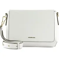Mandarina Duck Leren Schoudertas Luna Shoulder Bag With Flap Optical White Wit