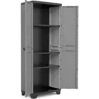 Keter Stilo Hoge Kast - 3 Planken - 68x39x173 cm - Donkergrijs/Zwart