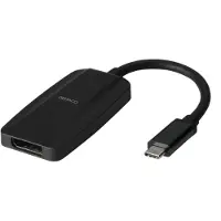 Deltaco USB-C naar DisplayPort adapter, 32,4 Gbit / s, 8K bij 30Hz - Zwart, USB-lader, Zwart