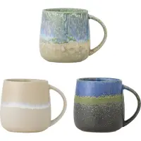 Bloomingville – Cloe mok – blauw – set van 3 – steengoed