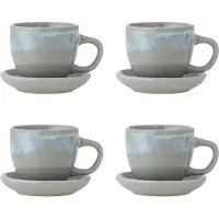 Bloomingville Brenta kop en schotel blauw set van 4 stuks - 82072417