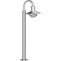 LINDBY tuinpadverlichting Damion, 140 cm, roestvrij staal, E27, IP44 DAMION, dimbaar, alu / grijs / zink, Roestvrij staal, Modern