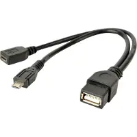 Gembird USB OTG-kabel, micro USB + voeding, 15 cm