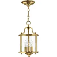 HINKLEY Elstead Gentry hanglamp, E14, 3-voudig, gepolijst messing