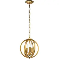 Elstead Lighting Klassieke kroonluchter Corinne, staal en geborsteld messing, 3 lichtpunten E14, diameter 28,6 cm