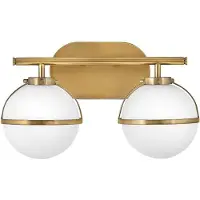 HINKLEY LED Badkamerarmatuur Hollis | 2X E14 Max 40W | IP44 | Heritage Brass