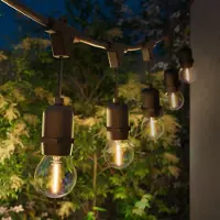 LEDVION - Lichtsnoer Buiten 35M - 35 Zilveren E27 LED Lampen - IP65 Waterdicht - 2100K - Warm Wit - Sfeerverlichting Tuinverlichting