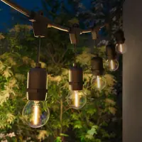 LEDVION - Lichtsnoer Buiten 50M - 50 Zilveren E27 LED Lampen - IP65 Waterdicht - 2100K - Warm Wit - Sfeerverlichting Tuinverlichting