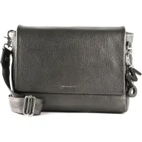 Mandarina Duck Leren Schoudertas Mellow Lux Messenger Graphite Donkergrijs