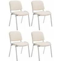 CLP Ken Set van 4 stoelen - Met Chroom - Kunstleer creme