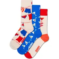 Happy socks Sokken 'Cin Cin' royal blue/koningsblauw / rood / zwart / wolwit