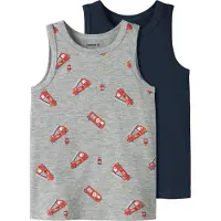 Name it Onderhemd marine / grijs gemêleerd / bloedrood / wit