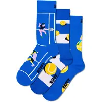 Happy socks Sokken 'Tennis' royal blue/koningsblauw / geel / zwart / wit