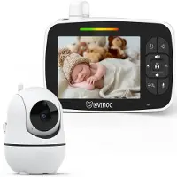 Lovinoo Babyfoon met Camera - Baby Monitor - Op Afstand Bestuurbaar - Babyphone - Temperatuursensor - Uitbreidbaar Tot 4 Camera's - Terugspreekfunctie - Zonder Wifi en App - 3.5 Inch HD Scherm