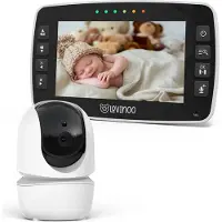 Lovinoo Babyfoon met Camera - Baby Monitor - Op Afstand Bestuurbaar - Babyphone - Temperatuursensor - Uitbreidbaar Tot 4 Camera's - Terugspreekfunctie - Zonder Wifi en App - 4.3 Inch HD Scherm