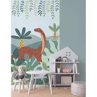 A.S. Création DINOSAURUS FOTOBEHANG | Kinderkamer - Blauw Groen Kleurrijk - Lilly & Luis