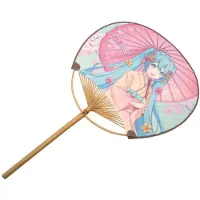 POPbuddies Non-Folding Uchiwa Fan Miku Kimono