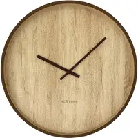 Nextime - Wandklok 50cm - Stille - Donkerbruin|Lichtbruin - Plastic -