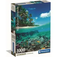 Clementoni Puzzel 1000 Stukjes – Tropisch Strand & Onderwaterwereld – Palmbomen, Koraalrif en Tropische Vissen – Kleurrijke Seascape Legpuzzel – Voor Volwassenen & Tieners – Premium Kwaliteit