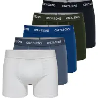 Only & Sons Boxershorts 'ONSTrey' blauw / smoky blue / olijfgroen / zwart / wit