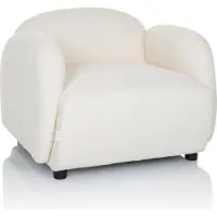 Hjh LIVING Loungestoel / relaxfauteuil VERDUNA stof bouclé wit