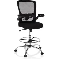 Hjh OFFICE VENDO WORK - Werkstoel / werkkruk/ verhoogde bureaustoel Zwart