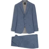 BOSS Slim-fit tweedelig pak van katoen en scheerwol