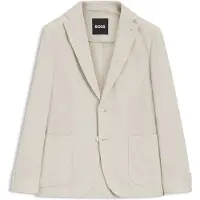 BOSS Slim-fit blazer van katoenmix met dessin