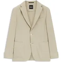 BOSS Slim-fit colbert van wasbaar Tech-linnen