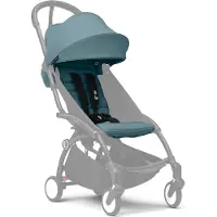 Stokke YOYO 6+ Kleurenpakket, Aqua - Textiel: zitkussen, uitschuifbare kap en achterzak met ritssluiting - Voor het YOYO-frame (apart verkrijgbaar)