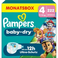Pampers Baby-Dry Paw Patrol-editie Maat 4, 222 Luiers, 9kg-14kg