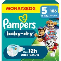 Pampers Baby-Dry Paw Patrol-editie Maat 5, 186 Luiers, 11kg-16kg