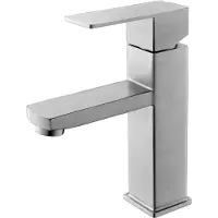 Linea Uno - Tapa laag - RVS - Wastafelkraan - Geborsteld RVS - 201304