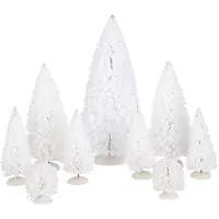 Luville Collectables Dennenbomen wit - 9 stuks