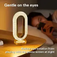 Liv LED Oplaadbaar Tafellamp – Touch Bediening - Ovaal - Dimbaar & 3 Kleuren – Sfeervolle Acryl Nachtlamp voor Slaapkamer of Bar - Nacht lamp