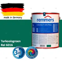 Remmers Induline T-670 PLUS Dekkende Houtbeits buiten – RAL 6016 Turkooisgroen – 5 L – Opvolger GW 310 Dekkend