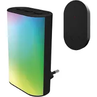 VB Extend Deurbelset met plug-in ontvanger en LED paneel + beldrukker met LED indicatielamp - 100 meter bereik - 32 melodieën - Zwart