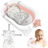 Ricokids Opvouwbaar babybadje met inzetstuk RK-286 wit-roze