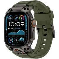 Strap-it Four Claw bandje Siliconen – geschikt voor Apple Watch 1/2/3/4/5/6/7/8/9/10/11/SE/Ultra (2/3) (44/45/46/49mm) – comfortabel, zweetbestendig, verstelbaar – Groen