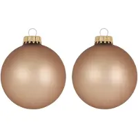 Krebs kerstballen - 16x st - cappuccino velvet bruin - 7 cm - glas - kerstversiering