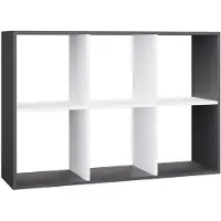 Top E Shop Topeshop MALAX 2x3 - Vakkenkast - Antraciet/Wit - 6 vakken - Modulair - Horizontaal of verticaal te plaatsen
