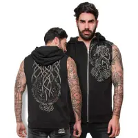 Outer Vision Bodywarmer - Viking Tattoo - S tot 4XL - voor Mannen - zwart - Maat XL