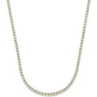 New Bling 9NB-1631-Y – Goudkleurige Tennis Ketting Dames – Witte Zirkonia 2 mm – 925 Zilver – 40+5 cm – Cadeau voor Vrouwen