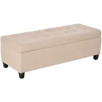HOMCOM -Sitzbank-Leinenimitat(100% Polyester), Schaumstoff-125L x 49B x 41,5H cm-Beige