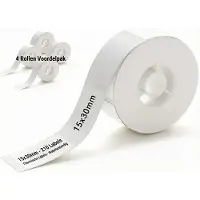 Niimbot Labels - Etiketten - Voor D11(H) en D110(M) - 15 x 30 mm - 210 vellen - Wit - Voordeelverpakking van 4 stuks